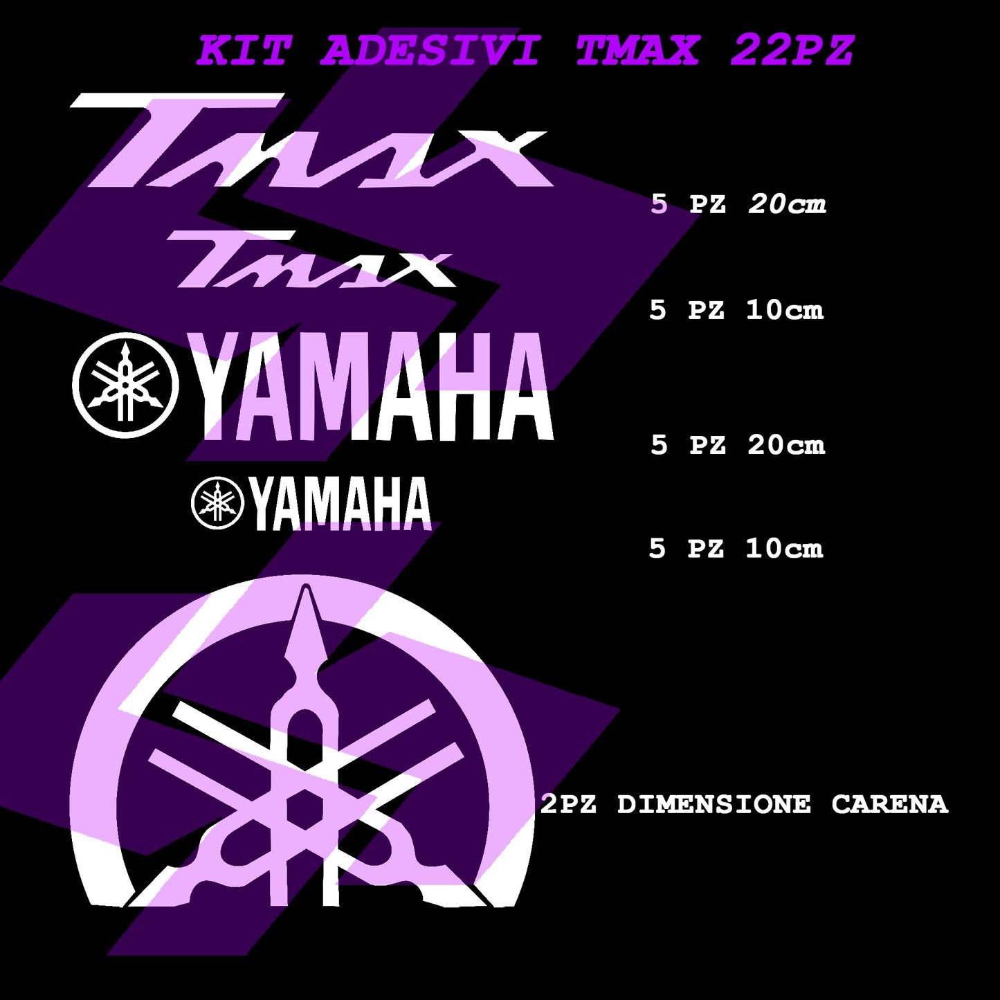 KIT ADESIVI YAMAHA TMAX 22pz