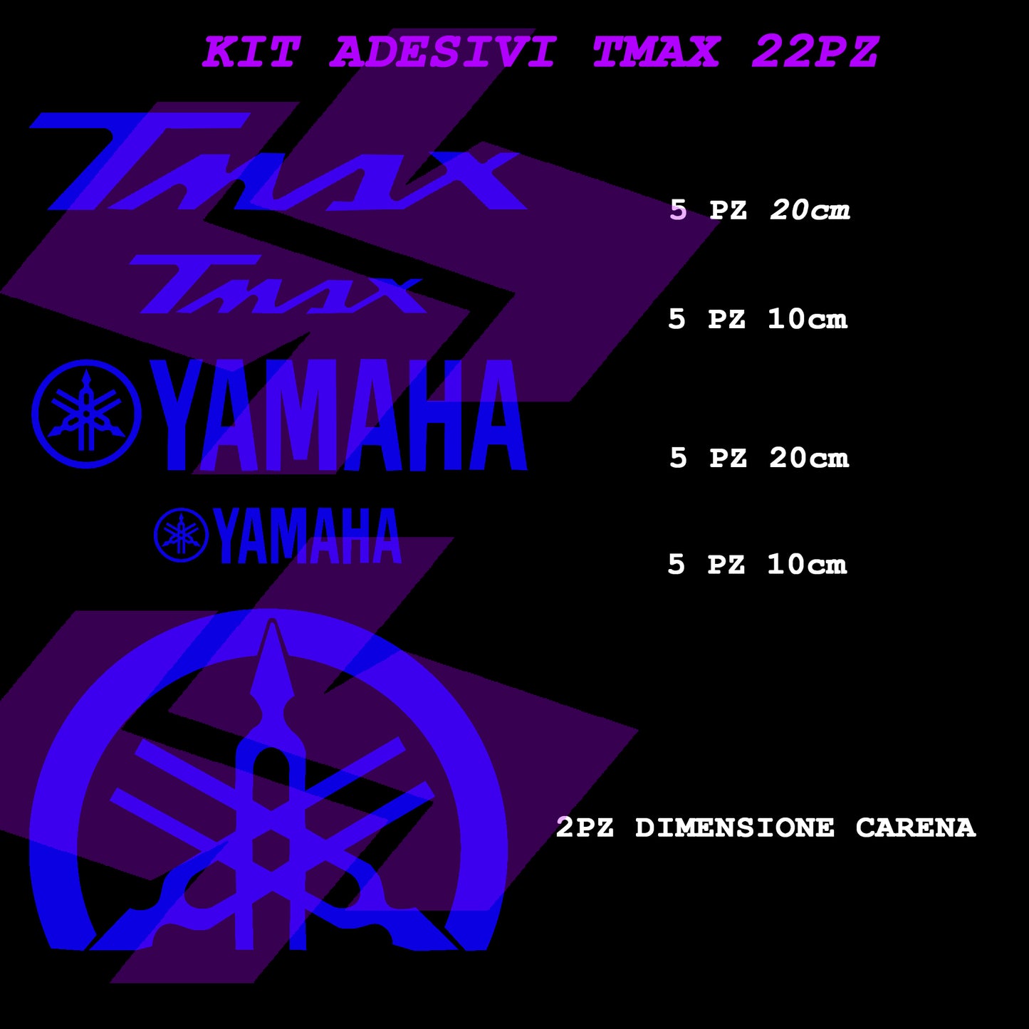 STICKER KIT YAMAHA TMAX 22pcs