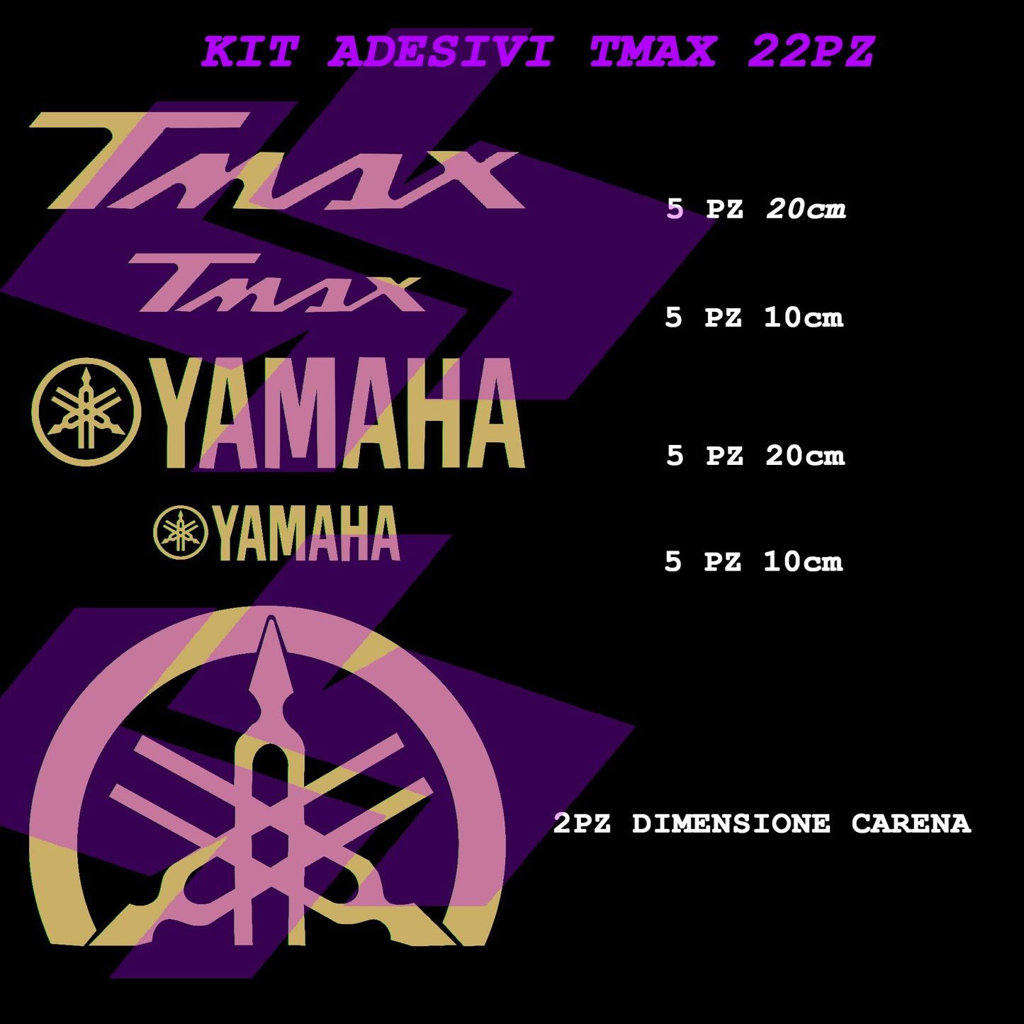 STICKER KIT YAMAHA TMAX 22pcs