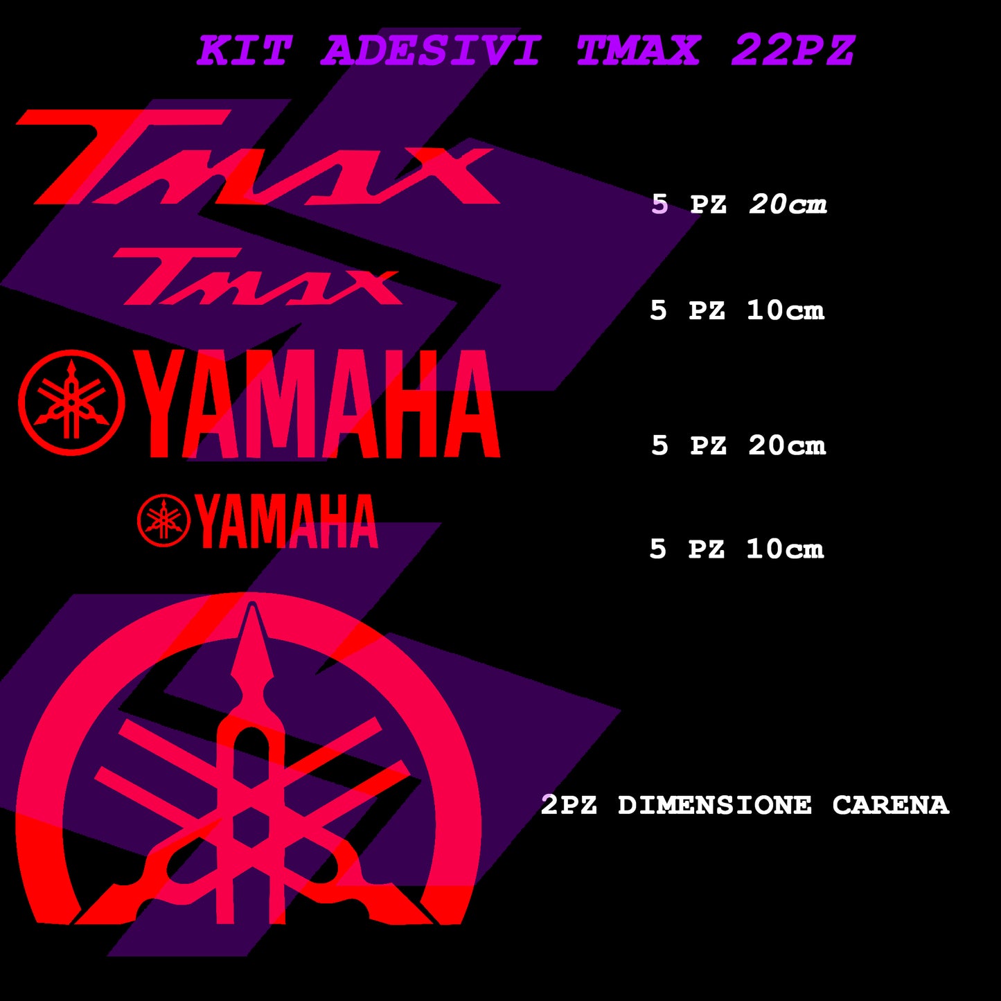 KIT ADESIVI YAMAHA TMAX 22pz