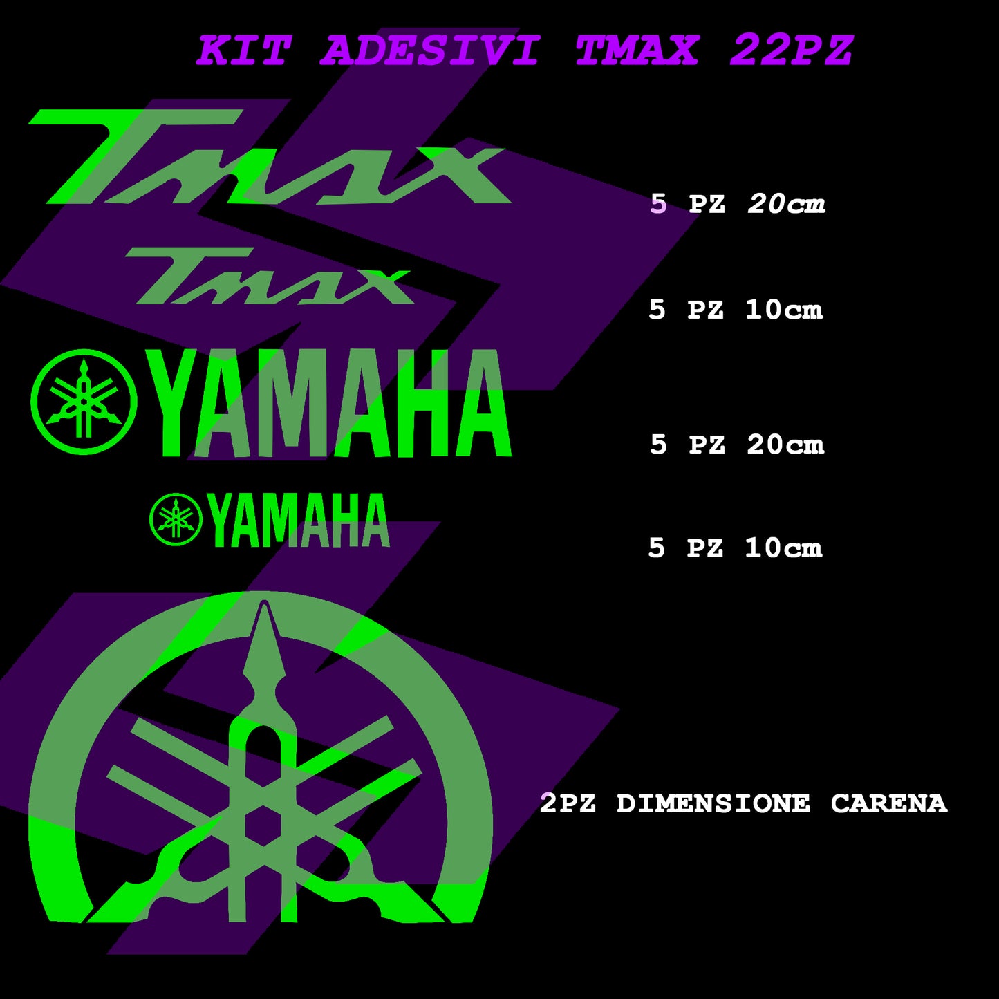 STICKER KIT YAMAHA TMAX 22pcs