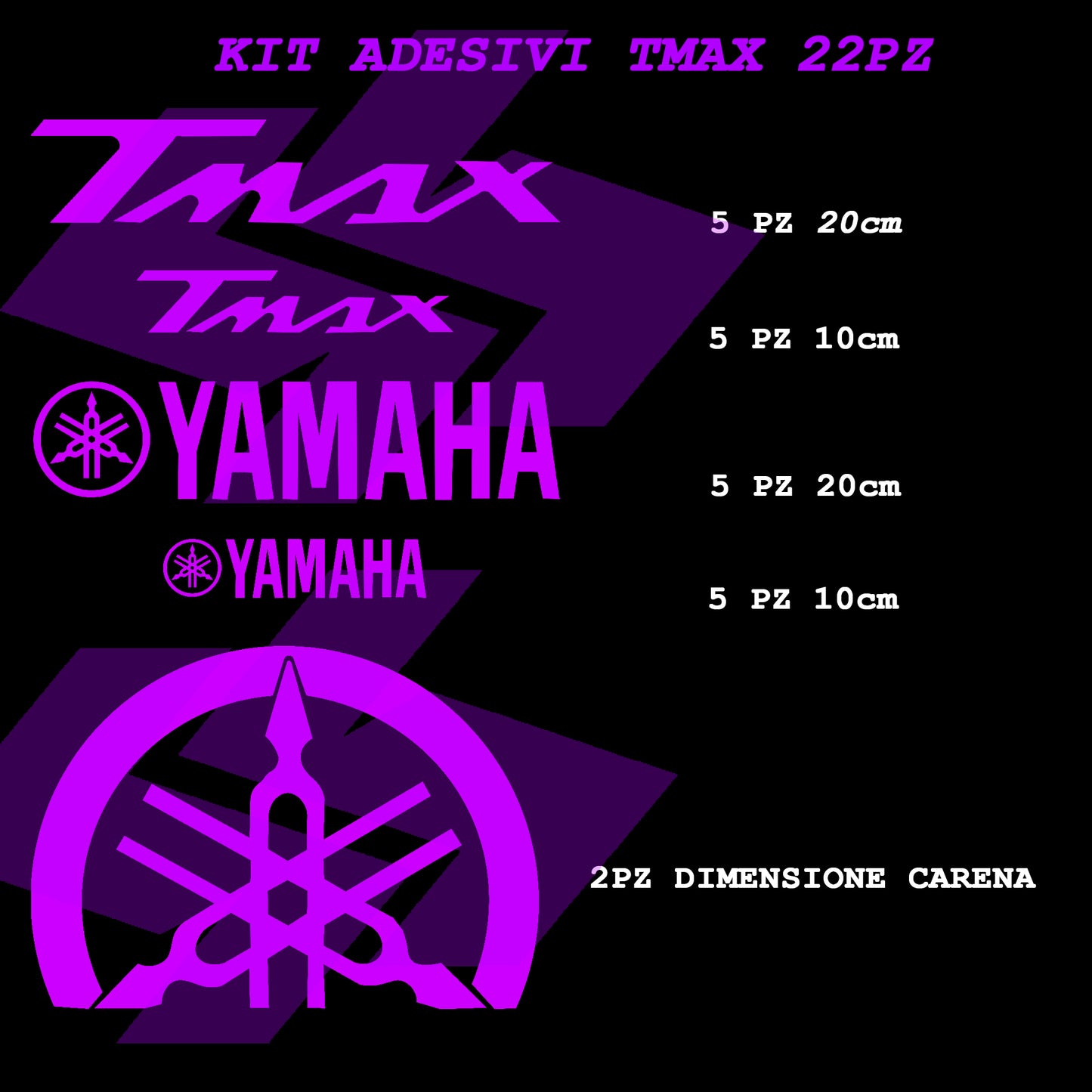 STICKER KIT YAMAHA TMAX 22pcs